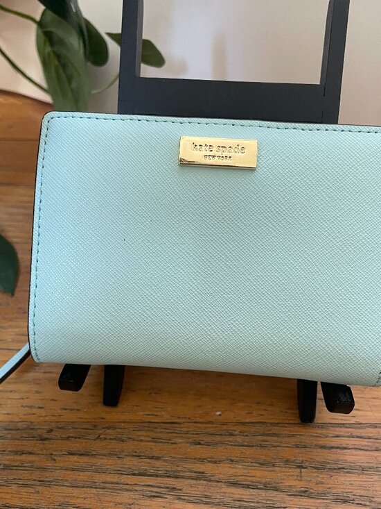 kate spade Handbags - Kate Spade New York Cara Newberry Lane Blue Small Leather Fold Wallet